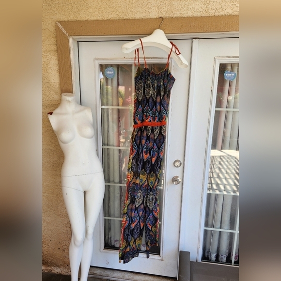 Desigual Green Aztec Print Sleeveless‎ Wide Leg Jumpsuit - Picture 6 of 11